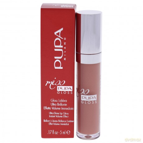 Glittering lip gloss Miss Pupa Gloss Ultra Shine Gloss Instant Volume Efect 5 ml - Shade: 300 Soft Kiss