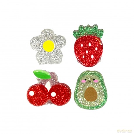 Hair clips Clipstar Frutti Fun 4 pcs