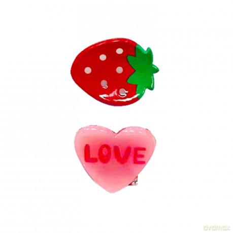 Hair clips Clipstar Glow Frutti Strawberry 2 pcs