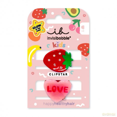 Hair clips Clipstar Glow Frutti Strawberry 2 pcs