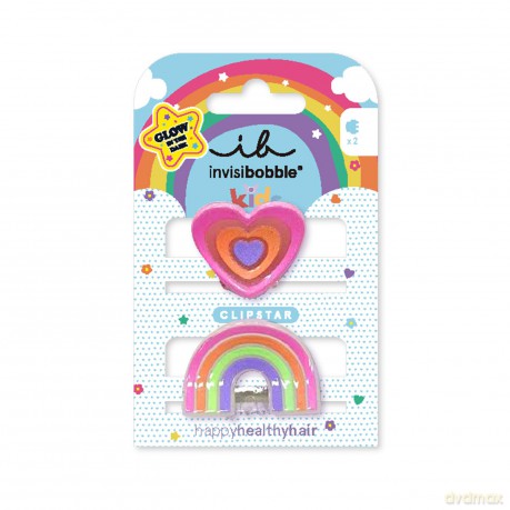 Hair clips Clipstar Glow Happy Heart 2 pcs