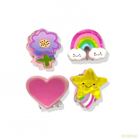 Hair clips Clipstar Happy World 4 pcs