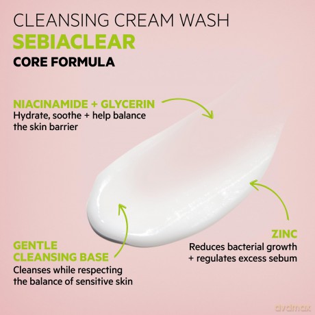 Hydrating cleansing cream for weakened skin Sebiaclear Cleansing Cream - Volume: 200 ml
