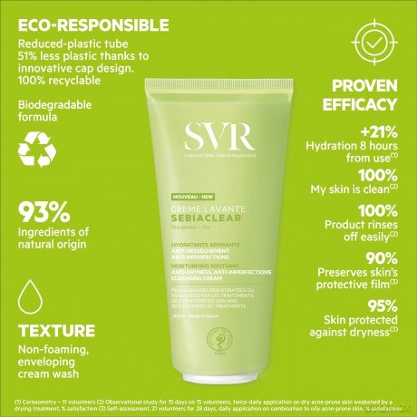 Hydrating cleansing cream for weakened skin Sebiaclear Cleansing Cream - Volume: 200 ml