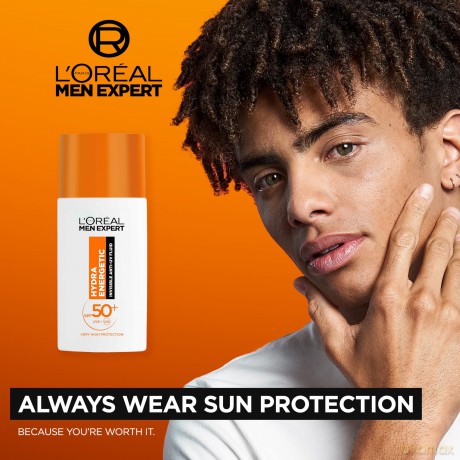 Hydrating fluid SPF 50+ Men Expert Hydra Energetic Invisible Anti-UV Fluid 50 ml