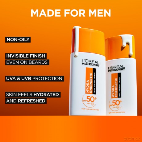 Hydrating fluid SPF 50+ Men Expert Hydra Energetic Invisible Anti-UV Fluid 50 ml