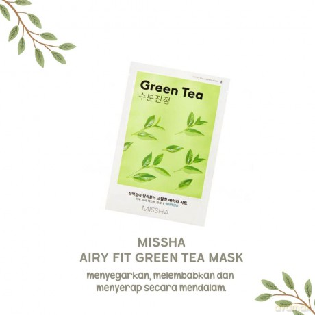 Hydrating sheet mask with green tea Green Tea Airy Fit Sheet Mask 19 g