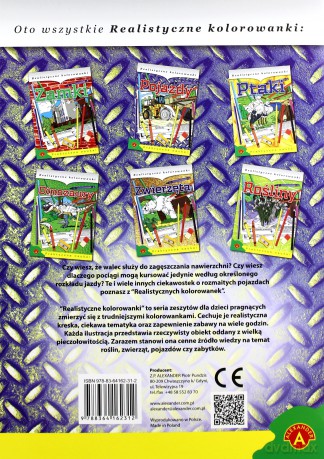Realistyczne kolorowanki - Pojazdy ALEX [KSIĄŻKA]