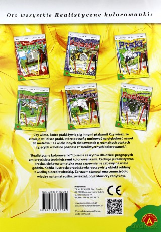 Realistyczne kolorowanki - Ptaki ALEX [KSIĄŻKA]