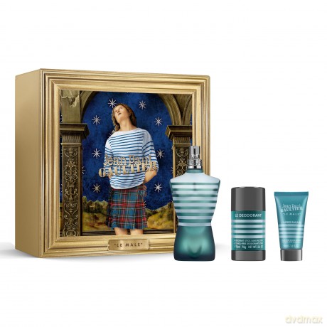 Le Male - woda toaletowa 125 ml + balz m po holen­ 50 ml + tuh deodorant 75 ml