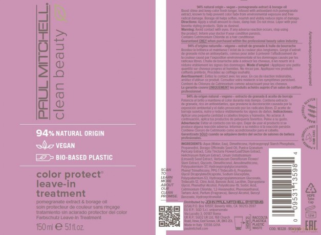 Leave-in care for colored hair Clean Beauty Color Protect Leave-In Treatment 150 ml