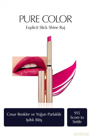 Lipstick with intense shine Pure Color Explicit Slick Shine Lipstick 7 g - Shade: 915 Score to Settle