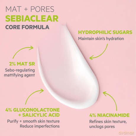 Mattifying care for reducing sebum Sebiaclear Mat+Pores Mattifying Moisturiser 40 ml