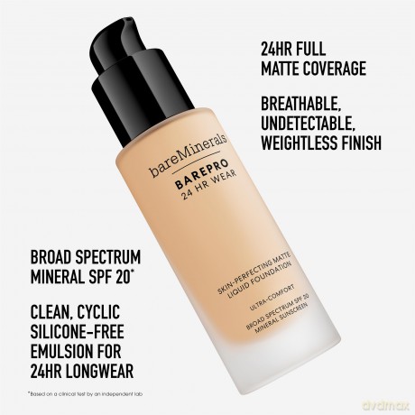 Matting make-up SPF 20 Barepro Skin-Perfecting Matte Liquid Foundation 30 ml - Shade: Light 20 Warm