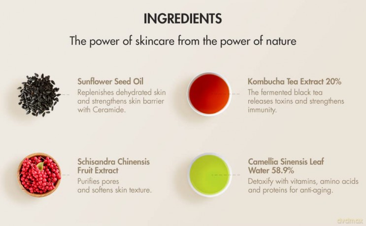 Moisturizing skin essence Vegan Kombucha Tea Essence 150 ml