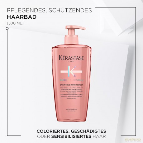 Nourishing shampoo for colored hair Chroma Absolu Bain Riche Chroma Respect Shampoo - Volume: 500 ml