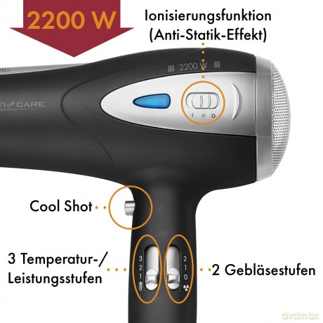 Professional hair dryer HTD 3113 Black