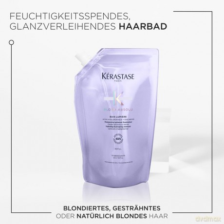 Refill for the hydrating and illuminating shampoo for lightened and highlighted hair Blond Absolu Bain Lumire Hydrating Illuminating Shampoo Refill 500 ml