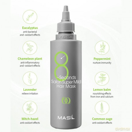 Regenerating mask for sensitive scalp 8 Seconds Salon Super Mild Hair Mask - Volume: 100 ml