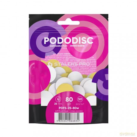 Replacement sandpaper for pedicure disc Pro L, grit 80 White Refill Pads for Pedicure Disc 50 pcs.