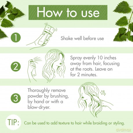 Seboregulating dry shampoo for dark oily hair nettle Dry Shampoo - Volume: 150 ml