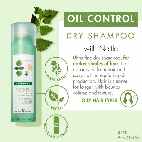 Seboregulating dry shampoo for dark oily hair nettle Dry Shampoo - Volume: 150 ml