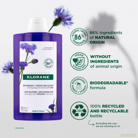 Shampoo neutralizing yellow tones Cornflower BIO - Volume: 200 ml