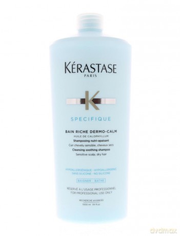 Soothing shampoo for sensitive scalp and dry hair Bain Riche Dermo-Calm Hypoallergenic Soothing Cleansing Shampoo Sensitive Scalp Dry Hair 250 ml - Volume: 1000 ml