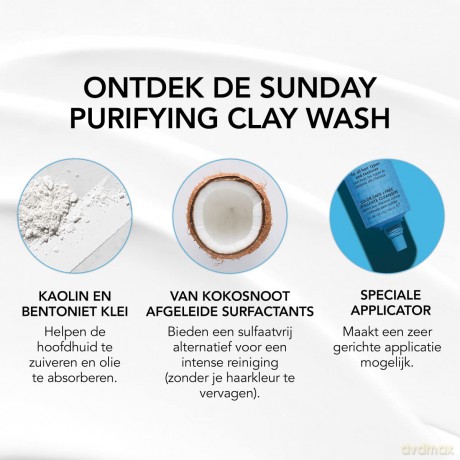 Sunday 2in1 Purifying Shampoo and Mask Purifying Clay Wash 150 ml