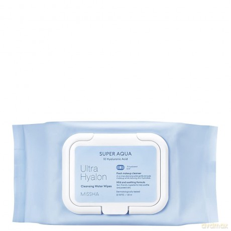 Super Aqua Ultra Hyalon Make-up Removing Facial Wipes Cleansing Water Tissue 30 pcs