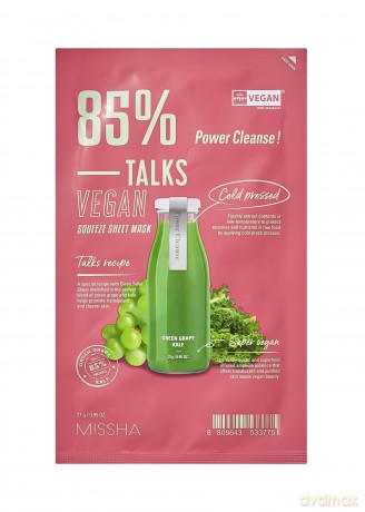 Talks Vegan Power Cleanse Squeeze Sheet Mask 27 g