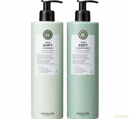 True Soft dry hair care gift set with argan oil