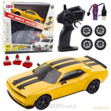 Auto sportowe RC z wymiennymi kołami żółte