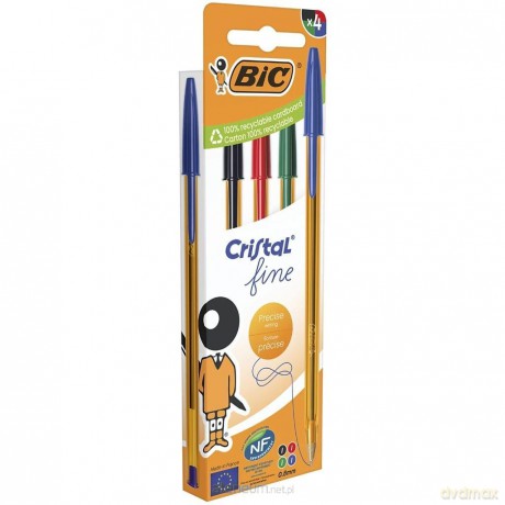 Długopis Cristal Original Fine mix 4szt BIC