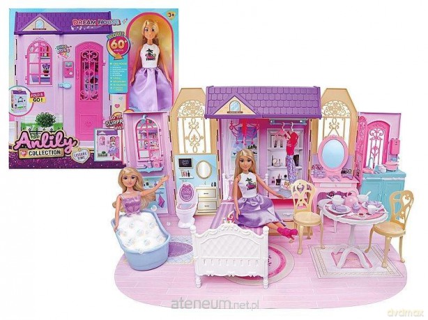 Domek z lalką 29 cm i wyposażeniem