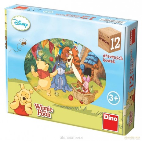 Drewniane klocki obrazkowe Kubuś Puchatek 12el [PUZZLE]
