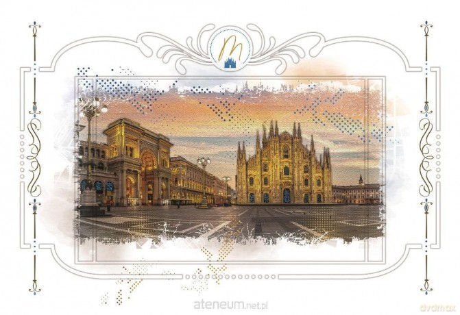 Karnet 12x18 cm + koperta Plac Duomo Mediolan