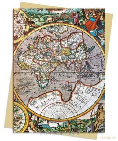 Karnet B6 Antyczna mapa Świata Pieter van den Keer