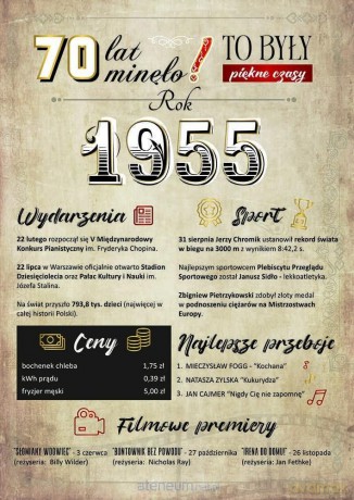 Karnet Urodziny 70