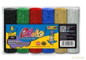 Krepina mini 10x250 cm 180g metal. pastel 6szt