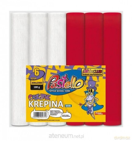 Krepina mini 20x250 cm 180g biało-czerwona 6szt
