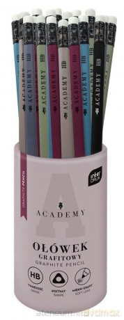 Ołówek grafit trójkątny HB z gumką Academy (36szt)