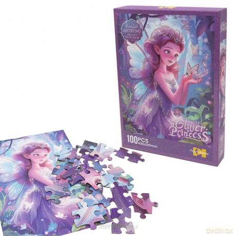 Puzzle z brokatem księżniczka 100 elementów [PUZZLE]