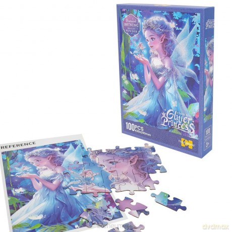 Puzzle z brokatem księżniczka 100 elementów [PUZZLE]