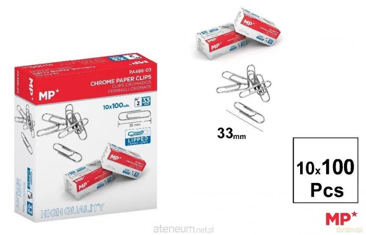 Spinacz srebrny 33mm 10x100szt
