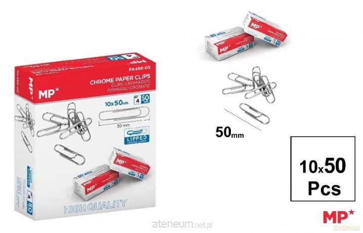 Spinacz srebrny 50mm 10x50szt