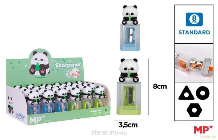 Temperówka z pojemnikiem - panda (24szt)