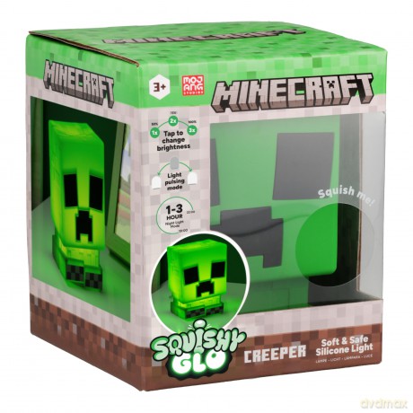 Minecraft silikonowa lampka z akumulatorem Creeper (wysokość: 15 cm) / Minecraft Creeper SquishyGlo Silicone Light Rechargeable (high: 15 cm)