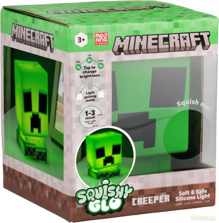 Minecraft silikonowa lampka z akumulatorem Creeper (wysokość: 15 cm) / Minecraft Creeper SquishyGlo Silicone Light Rechargeable (high: 15 cm)