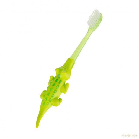 AKUKU Szczoteczka do mycia zębów dla dzieci - zielony krokodyl